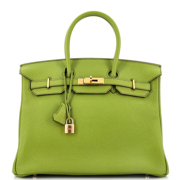 Hermes Birkin Handbag Green Togo with Gold Hardware 35