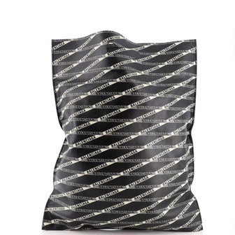 Balenciaga Fold Over Tote Monogram Printed Leather Medium