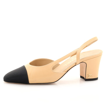 Chanel Women’s Cap Toe Slingback Pumps Leather