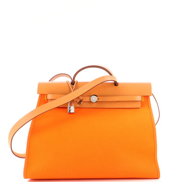 Hermes Herbag Zip Leather and Toile 39