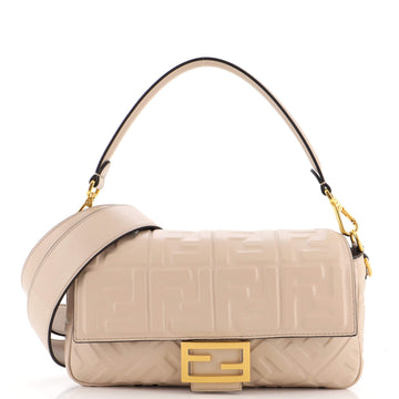 Fendi Baguette NM Bag Zucca Embossed Leather Medium