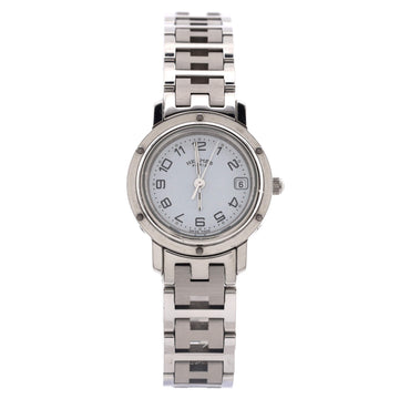 Hermes Clipper Quartz Watch Stainless Steel 24