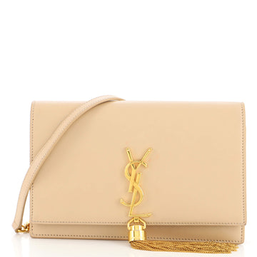 Saint Laurent Classic Monogram Tassel Chain Wallet Leather