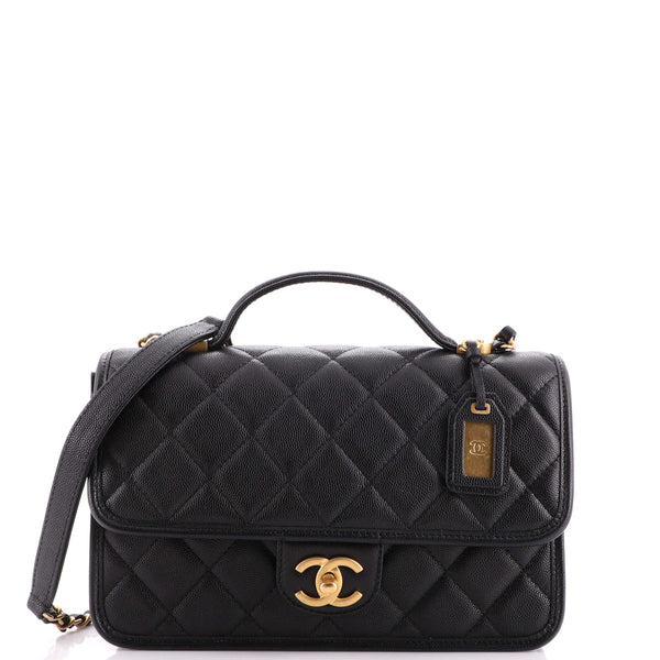 CHANEL SMALL FLAP BAG WITH TOP HANDLE