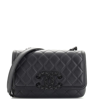 Chanel Filigree Flap Bag Quilted Lambskin with Chain Detail Small