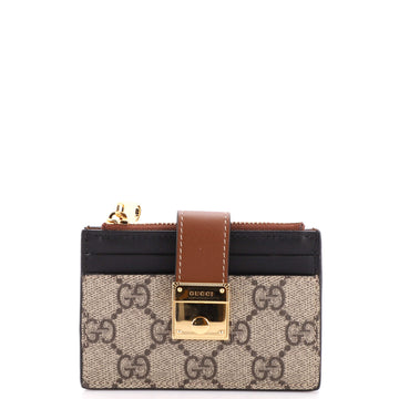Gucci Padlock Card Case Wallet GG Coated Canvas with Leather