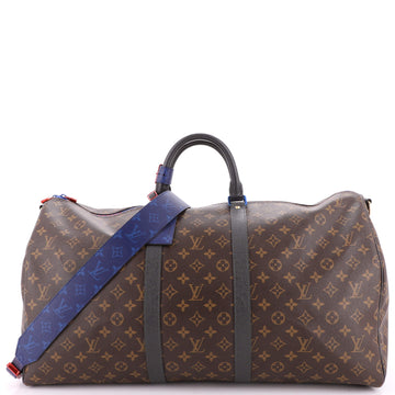 Louis Vuitton Outdoor Keepall Bandouliere Bag Limited Edition Monogram Canvas with Taiga Leather 55