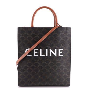 Celine Vertical Cabas Tote Triomphe Coated Canvas Small