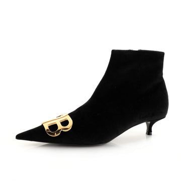 Balenciaga Women's BB Knife Kitten Heel Boots Velvet