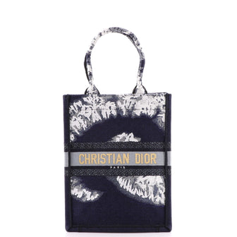 Christian Dior Book Tote Embroidered Canvas Vertical