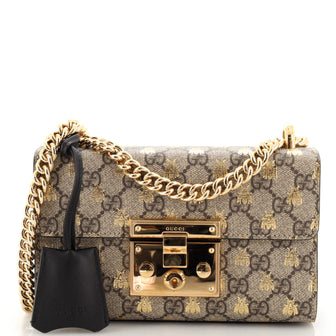 Gucci Padlock Shoulder Bag Printed GG Coated Canvas Small