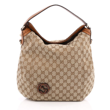 Gucci Brick Lane Convertible Hobo GG Canvas Medium Brown 1989201