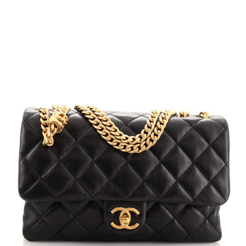 Chanel All Slide Long Flap Bag Quilted Lambskin Medium