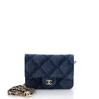 Chanel Classic Flap Belt Bag 3D Quilt Printed Denim Mini