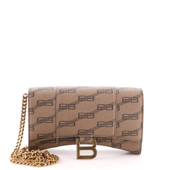 Balenciaga Hourglass Chain Wallet BB Coated Canvas