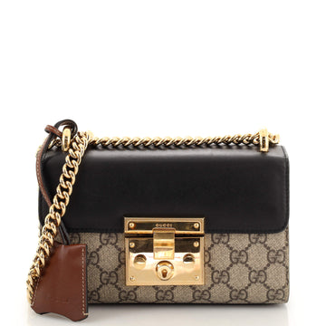 Gucci Padlock Shoulder Bag GG Coated Canvas and Leather Small