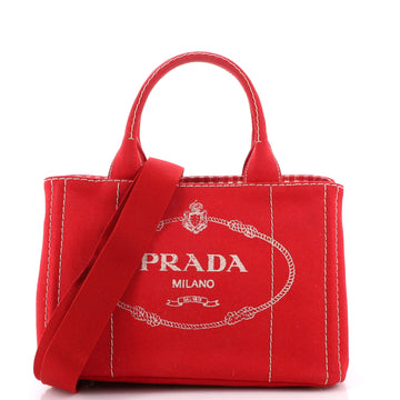 Prada Canapa Convertible Tote Canvas Mini