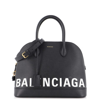 Balenciaga Logo Ville Bag Leather Medium