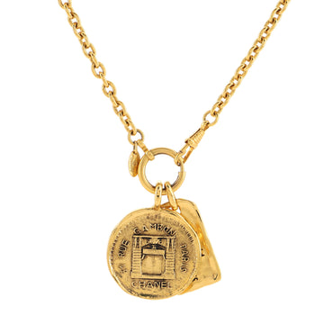 Chanel Vintage CC Dog Tag Pendant Necklace Metal