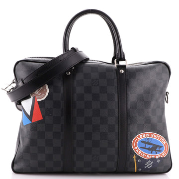 Louis Vuitton Porte-Documents Voyage Briefcase Limited Edition Damier Graphite LV League PM