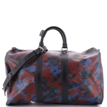 Louis Vuitton Keepall Bandouliere Bag Limited Edition Camouflage Damier Cobalt 45