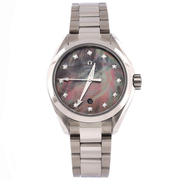 Omega Seamaster Aqua Terra 150M Co-Axial Master Chronometer Automatic Watch Stainless Steel with Diamond Markers and Mother of Pearl 34