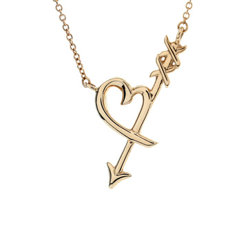 Tiffany & Co. Paloma Picasso Graffiti Heart and Arrow Pendant Necklace 18K Rose Gold