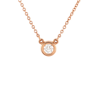 Tiffany & Co. Elsa Peretti Diamonds By The Yard Pendant Necklace 18K Rose Gold and Diamond 0.17CT