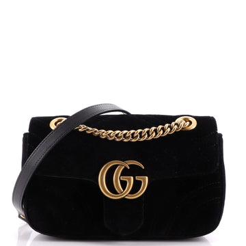 Gucci GG Marmont Flap Bag Matelasse Velvet Mini