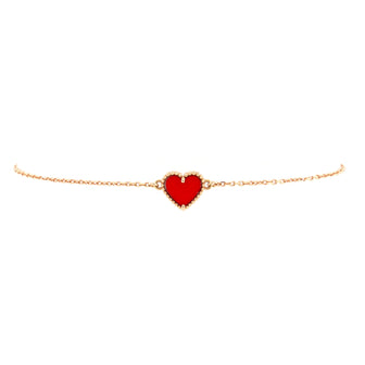 Van Cleef & Arpels Sweet Alhambra Heart Bracelet 18K Rose Gold with Carnelian