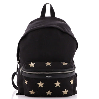 Saint Laurent City Backpack Embroidered Canvas Medium