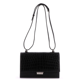 Saint Laurent Babylone Crossbody Bag Crocodile Embossed Leather Small