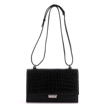 Saint Laurent Babylone Crossbody Bag Crocodile Embossed Leather Small