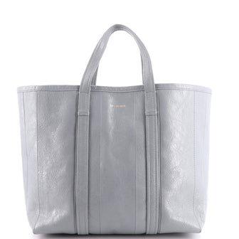 Balenciaga Barbes East-West Shopper Tote Leather Medium Gray 19901640