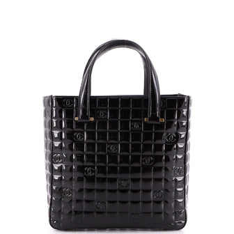 Chanel Chocolate Bar CC Tote Quilted Patent Small