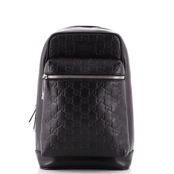 Gucci Signature Slim Crossbody Bag Guccissima Leather Small