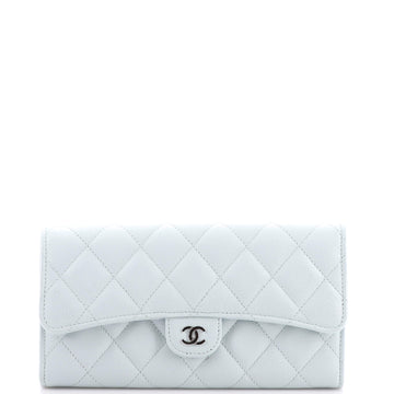 Chanel Trifold Classic Flap Wallet Quilted Caviar Long