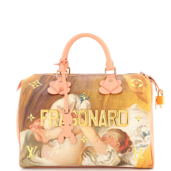 Louis Vuitton Speedy Handbag Limited Edition Jeff Koons Fragonard Print Canvas 30