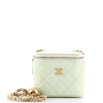 Chanel Pearl Crush Vanity Case with Chain Quilted Lambskin Mini