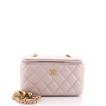 Chanel Pearl Crush Vanity Case with Chain Quilted Lambskin Small