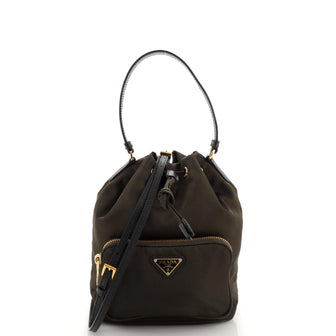 Prada Drawstring Bucket Bag Tessuto Small