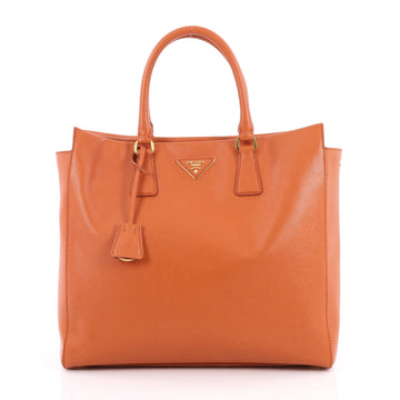 Prada Convertible Open Tote Saffiano Leather Medium Orange 1990601