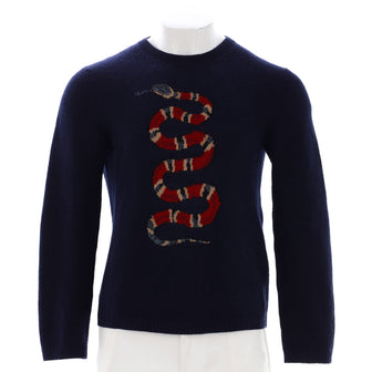 Gucci Men's Kingsnake Crewneck Sweater Wool