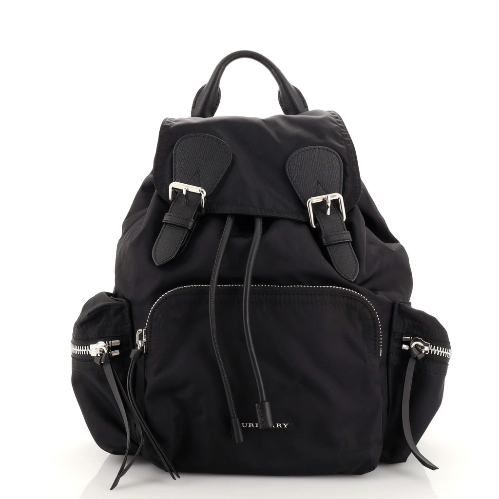 Burberry Rucksack Backpack Nylon with Leather Medium Black 1990681