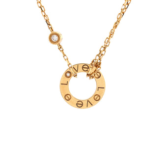Cartier 2 Diamonds Love Pendant Necklace 18K Yellow Gold and Diamonds