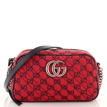 Gucci GG Marmont Shoulder Bag Multicolor Diagonal Quilted GG Canvas Small