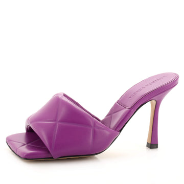 Bottega Veneta Women's Lido Heeled Sandals Quilted Embossed Leather
