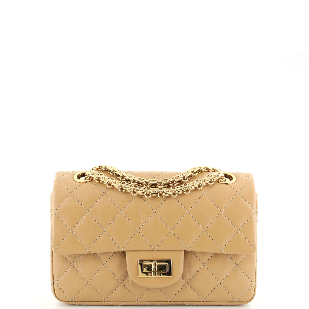 Chanel Reissue 2.55 Flap Bag Quilted Aged Calfskin Mini Neutral