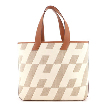 Hermes Cabas H en Biais Tote Canvas with Leather 40