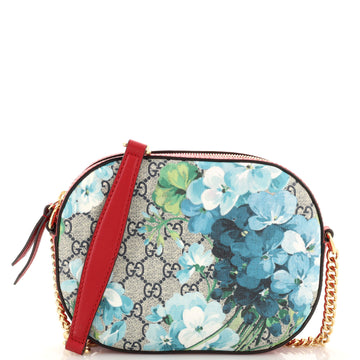 Gucci Chain Crossbody Bag Blooms Print GG Coated Canvas Mini